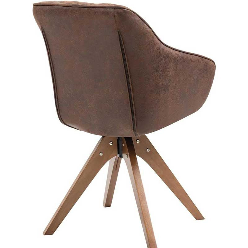 Bequemer Vintage Bürodrehstuhl - Ecopelle & Holz