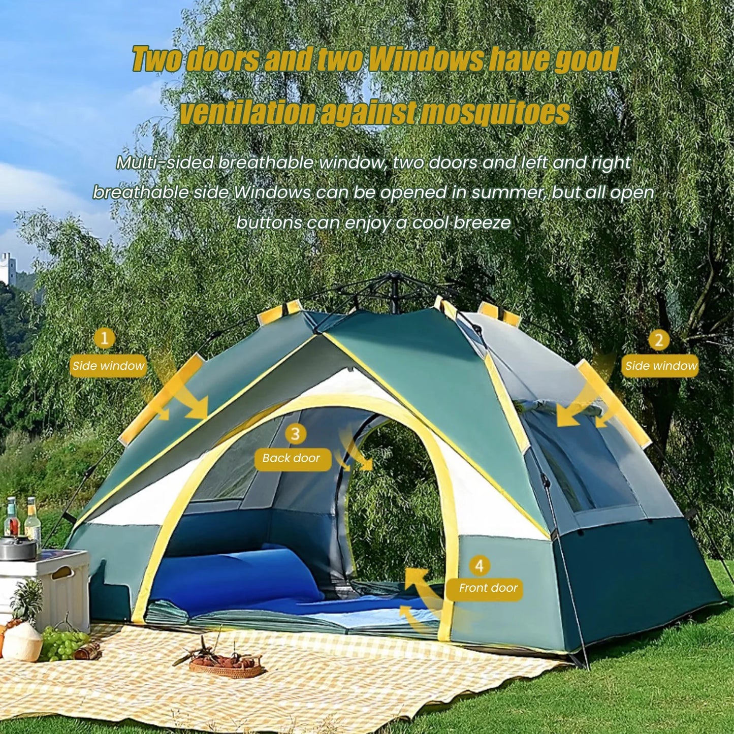 1-2 Personen Pop-up Zelt – Sofortaufbau, leicht & tragbar