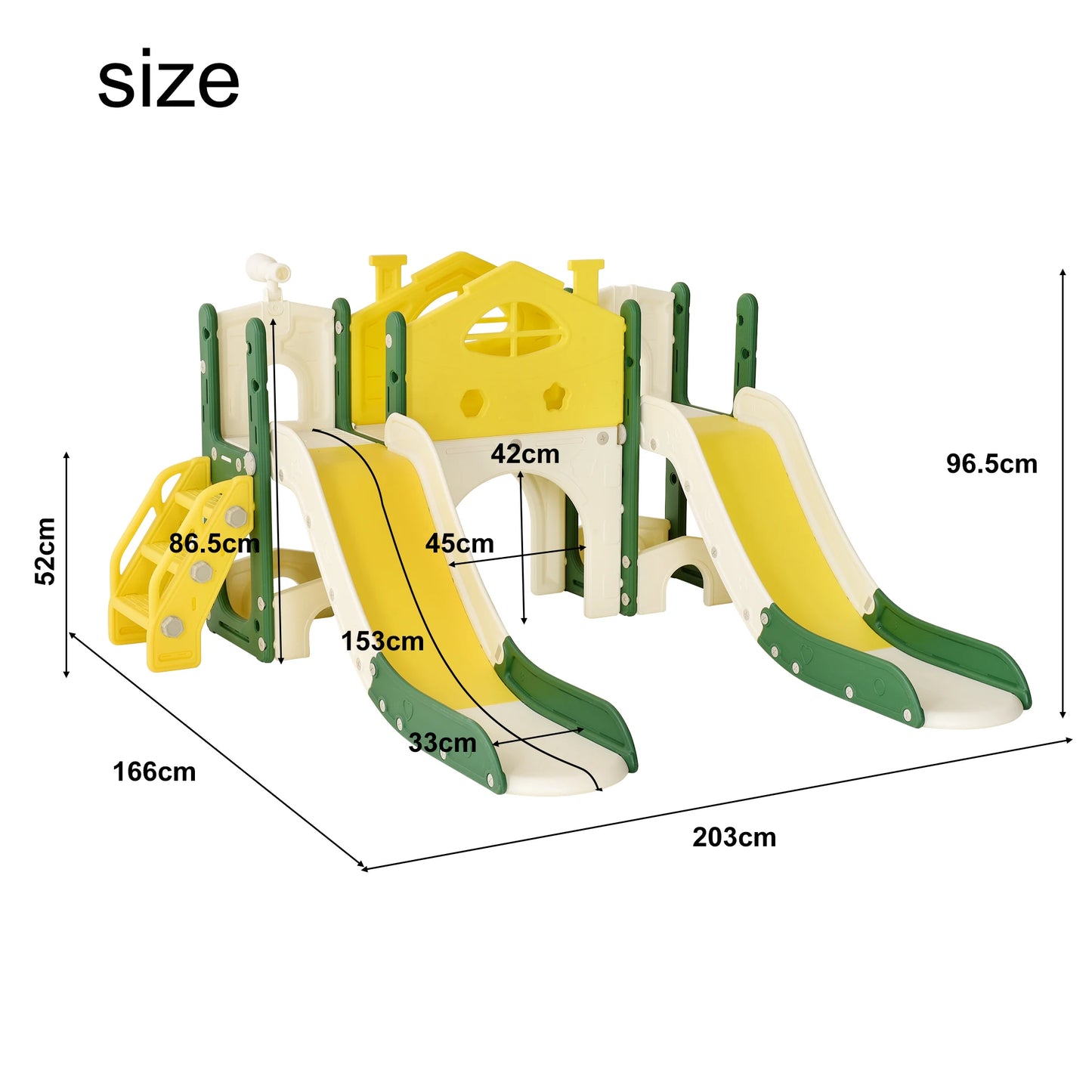 7-in-1 Kinder-Doppelrutsche