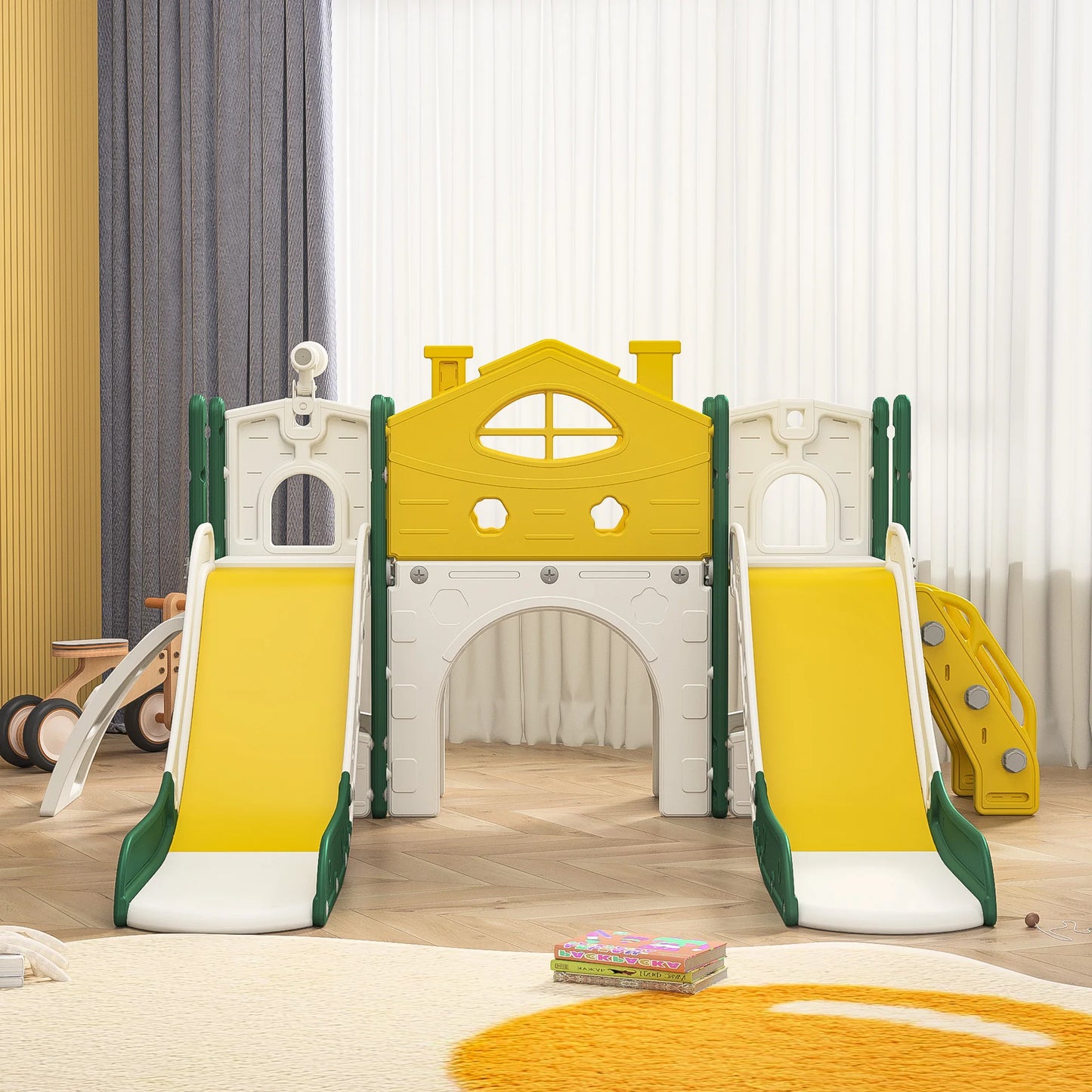 7-in-1 Kinder-Doppelrutsche