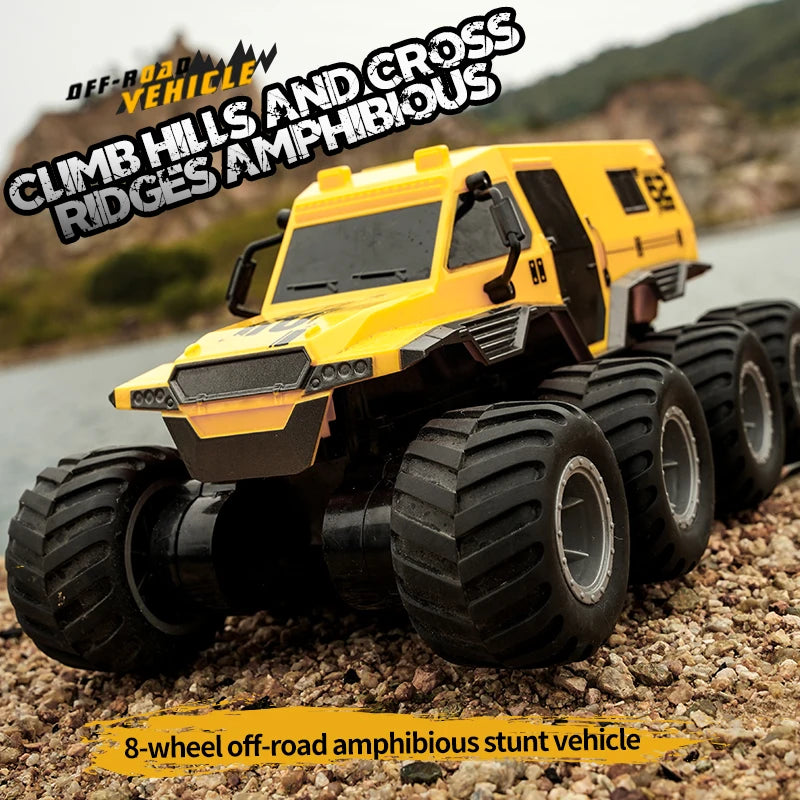8x8 RC Auto 8WD Offroad Amphibious Stunt Fahrzeug 8-Rad Speed Racing Truck Wasserdichter Crawler 2.4G Fernbedienung Autos Spielzeug