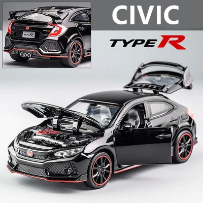 1:32 Honda Civic Type-R Modellauto – Diecast Sportwagen mit Sound & Licht