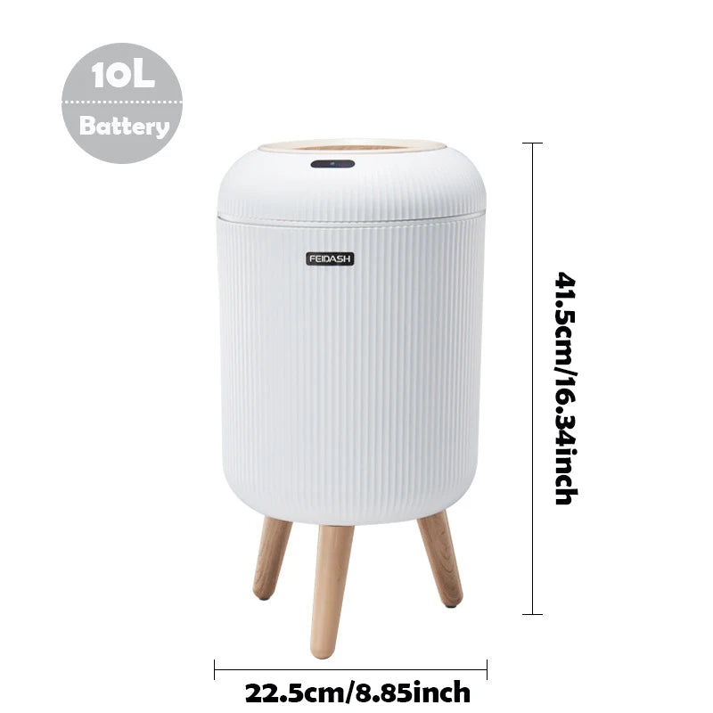 Automatischer Mülleimer mit Deckel, kleiner intelligenter Mülleimer aus Kunststoff, Bewegungssensor-Mülleimer für Schlafzimmer, Badezimmer, Küche, Büro
