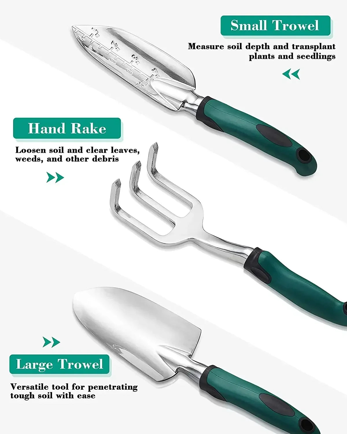 11-teiliges Gartenwerkzeug-Starter-Kit aus Aluminiumlegierungsstahl mit Gartentasche Outdoor-Handwerkzeug-Set für die Gartenbepflanzung