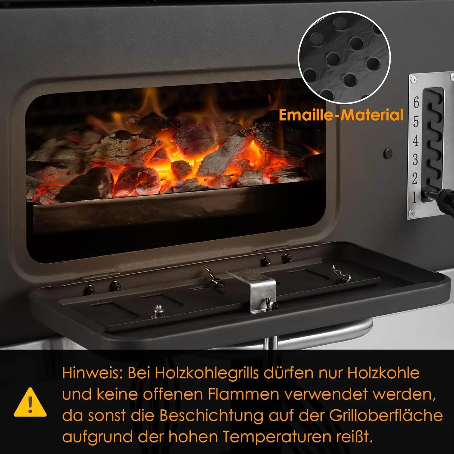 BBQ Grillwagen XXL Holzkohlegrills mit Deckel Gartengrill mit Rädern