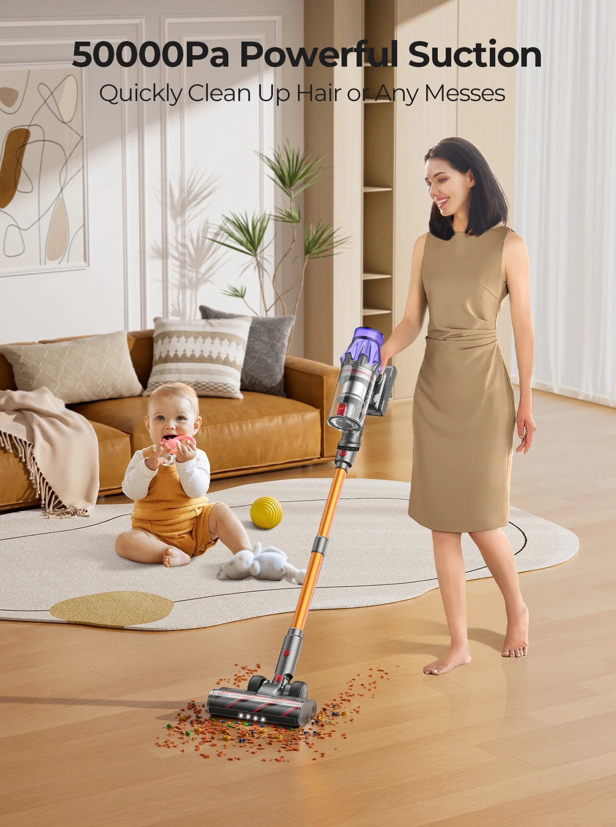 Laresar V7 500W 50000PA Akku-Staubsauger - Trasti