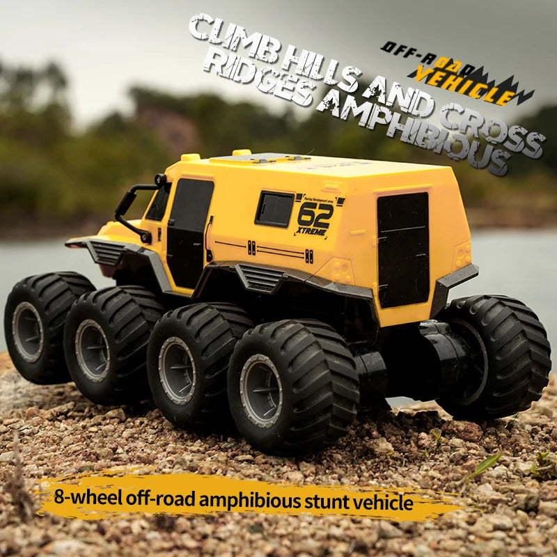 8x8 RC Auto 8WD Offroad Amphibious Stunt Fahrzeug 8-Rad Speed Racing Truck Wasserdichter Crawler 2.4G Fernbedienung Autos Spielzeug