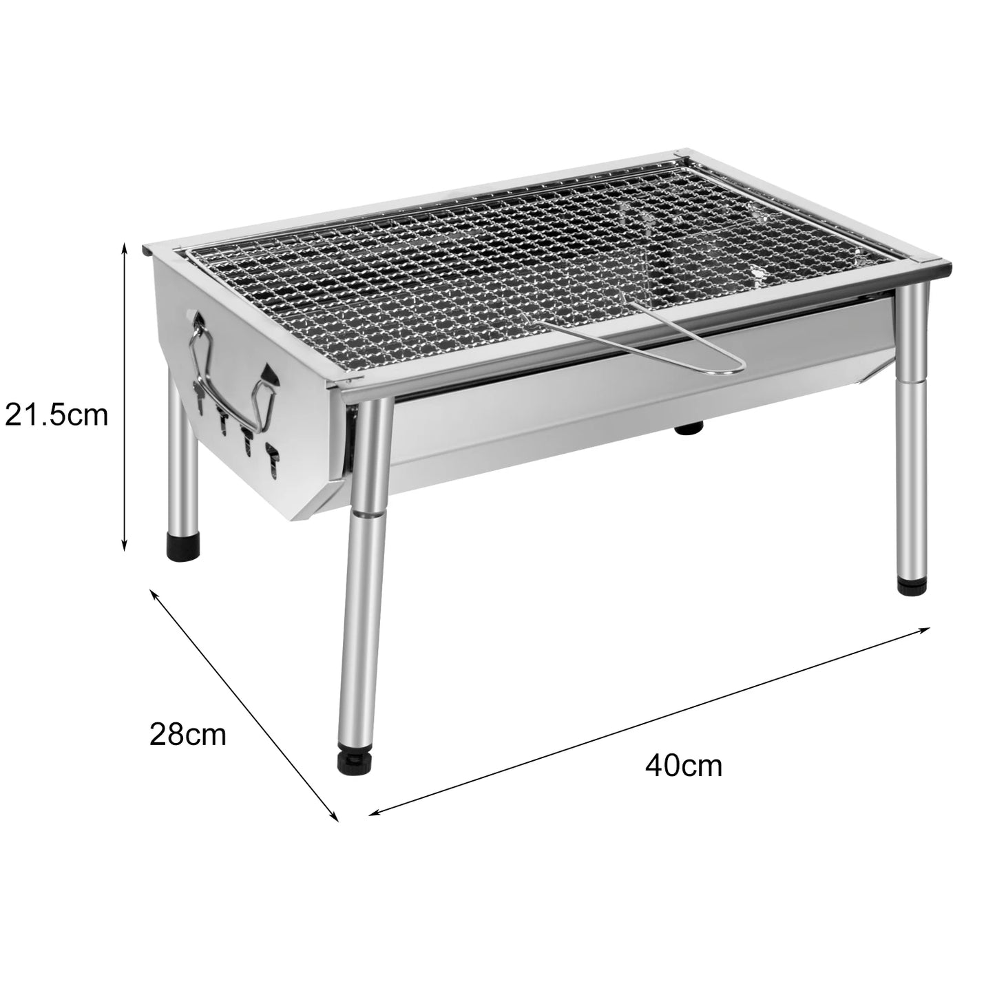 Edelstahl Holzkohle-Picknickgrill – Klein, tragbar & abnehmbar