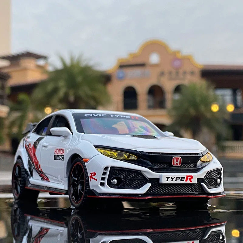 1:32 Honda Civic Type-R Modellauto – Diecast Sportwagen mit Sound & Licht