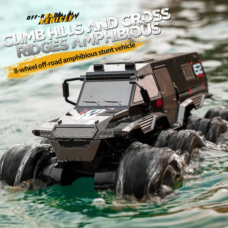 8x8 RC Auto 8WD Offroad Amphibious Stunt Fahrzeug 8-Rad Speed Racing Truck Wasserdichter Crawler 2.4G Fernbedienung Autos Spielzeug