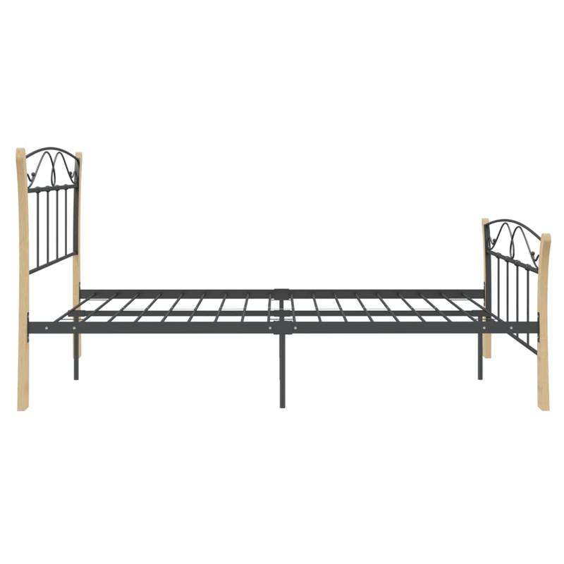 Bettgestell aus schwarzem Metall 120X200 cm