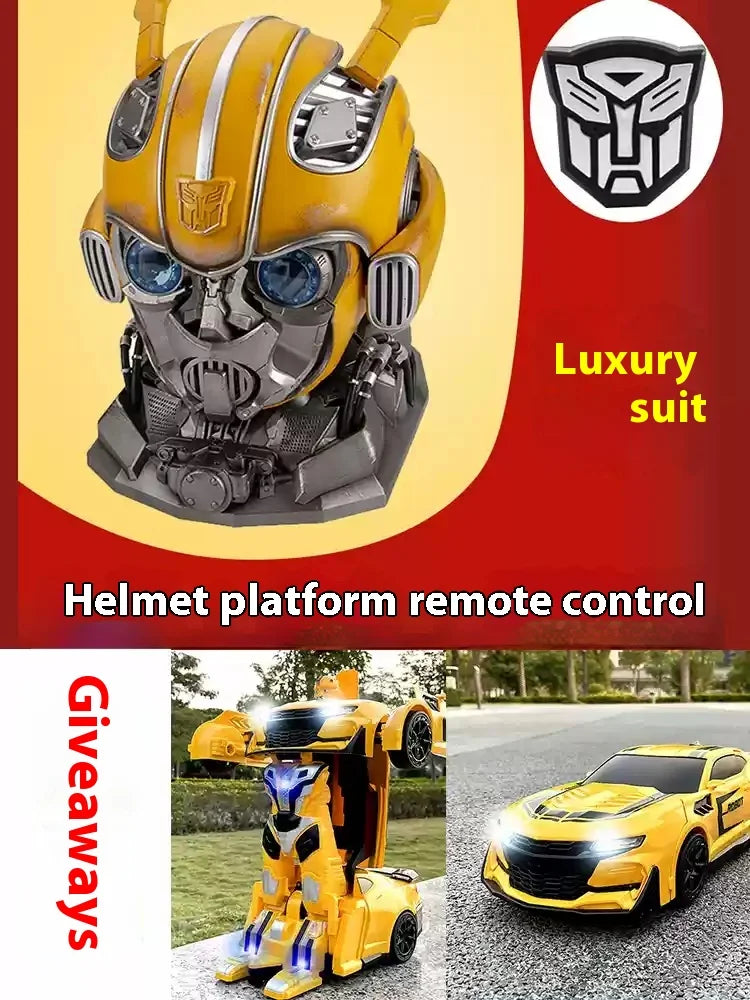 Transformers Bumblebee Helm 1:1 – Tragbares Sammlerstück mit Lautsprecher, Veränderbarem Gesicht & Modellfunktion