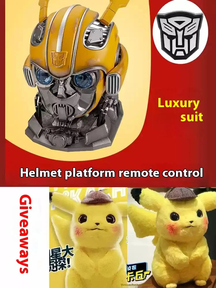 Transformers Bumblebee Helm 1:1 – Tragbares Sammlerstück mit Lautsprecher, Veränderbarem Gesicht & Modellfunktion