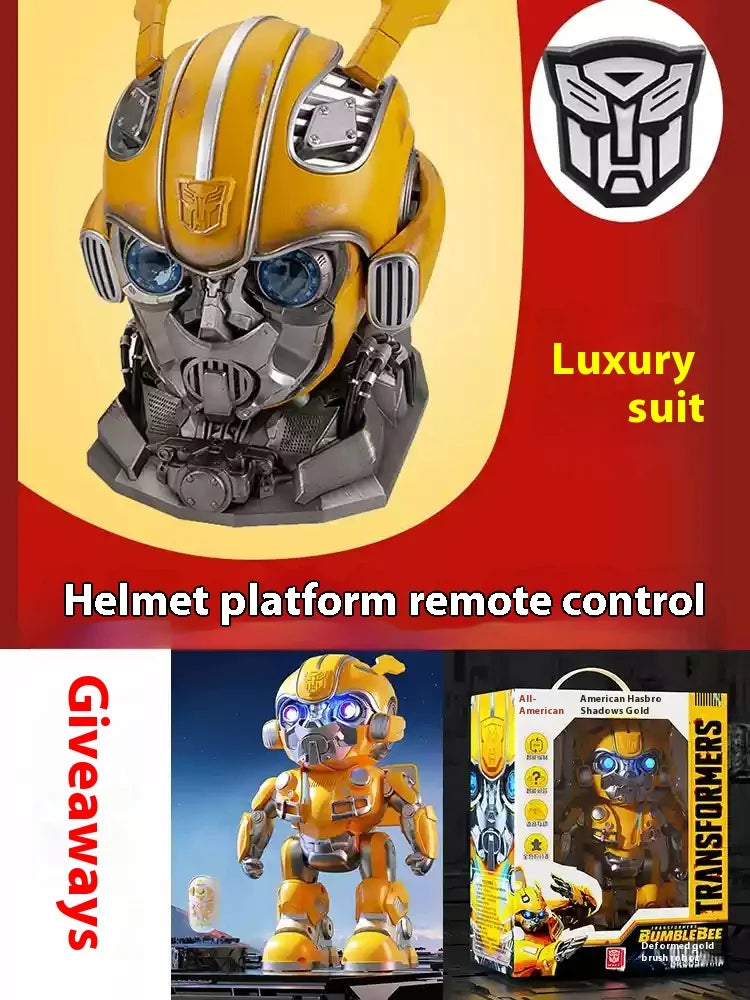 Transformers Bumblebee Helm 1:1 – Tragbares Sammlerstück mit Lautsprecher, Veränderbarem Gesicht & Modellfunktion