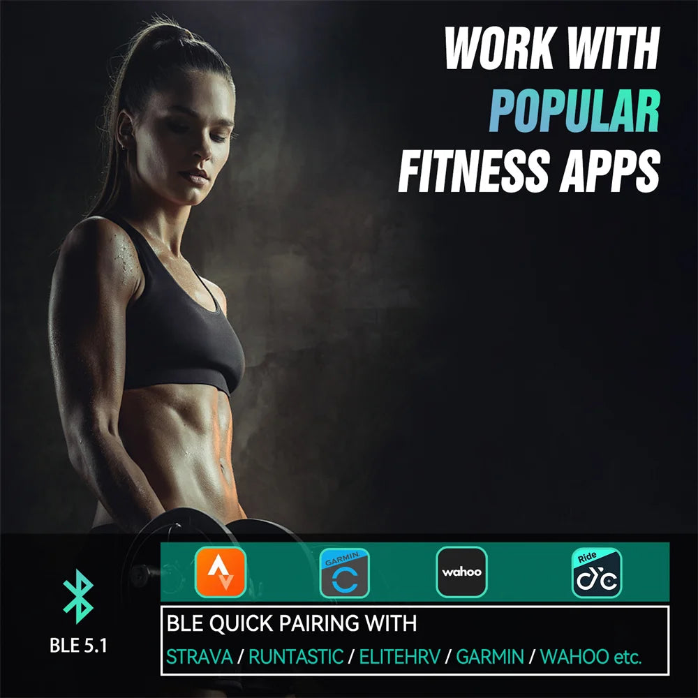 CYCPLUS Herzfrequenzsensor Armband – Bluetooth & ANT+ Fitnessmonitor für Garmin, Wahoo & GPS Fahrradcomputer