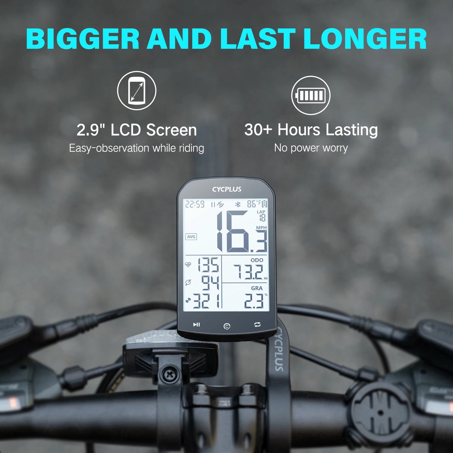 CYCPLUS M1 GPS Fahrradcomputer – Bluetooth 5.0 & ANT+ Geschwindigkeitsmesser für Garmin & Zwift