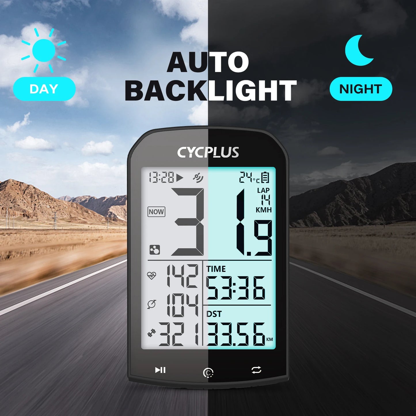 CYCPLUS M1 GPS Fahrradcomputer – Bluetooth 5.0 & ANT+ Geschwindigkeitsmesser für Garmin & Zwift