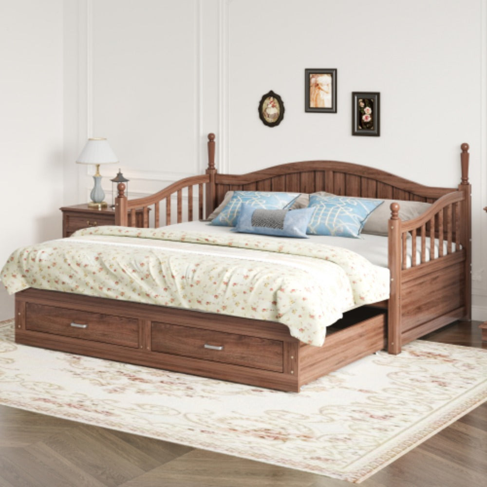 Multifunktionales Kiefernholz Klappbett – Doppelbett/Schlafsofa (90/180x190 cm)