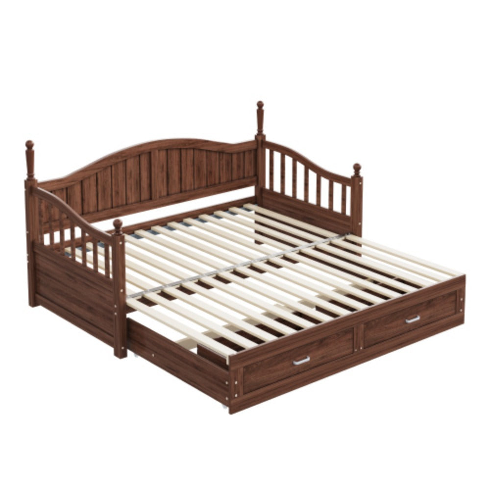 Multifunktionales Kiefernholz Klappbett – Doppelbett/Schlafsofa (90/180x190 cm)