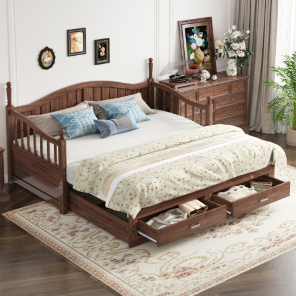 Multifunktionales Kiefernholz Klappbett – Doppelbett/Schlafsofa (90/180x190 cm)