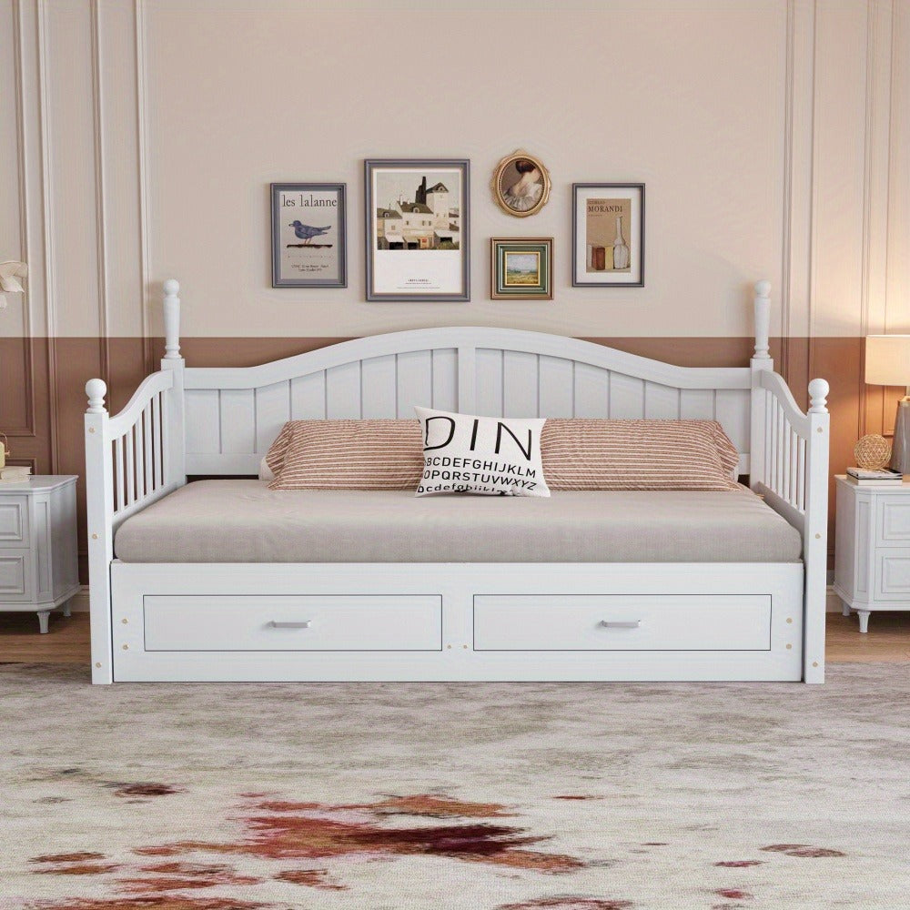 Multifunktionales Kiefernholz Klappbett – Doppelbett/Schlafsofa (90/180x190 cm)