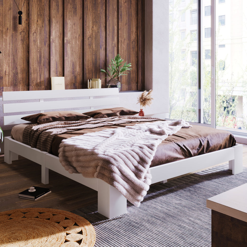 Gepolstertes Doppelbett (140/90x200 cm) mit verstellbarem Kopfteil – Modern & Stilvoll
