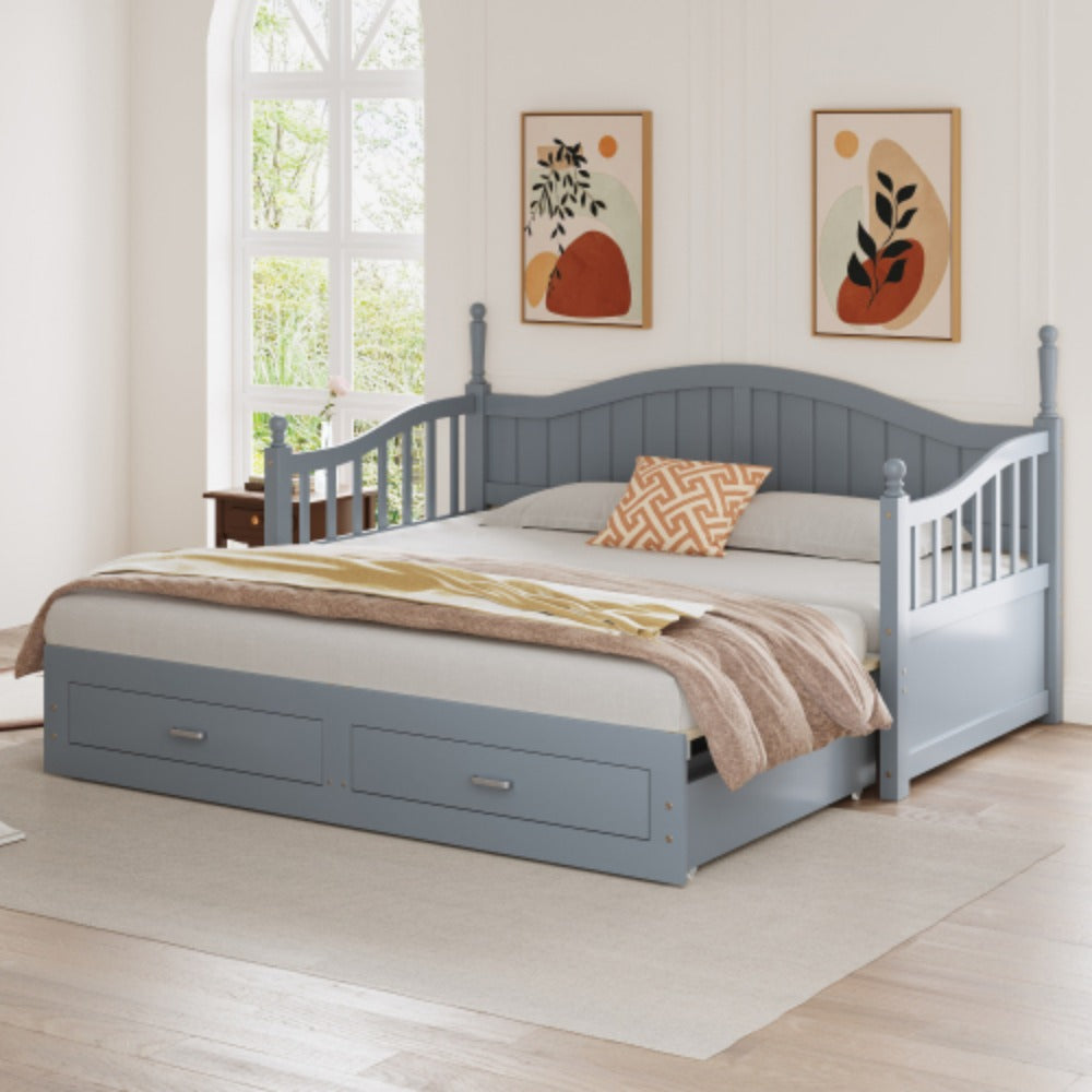 Multifunktionales Kiefernholz Klappbett – Doppelbett/Schlafsofa (90/180x190 cm)
