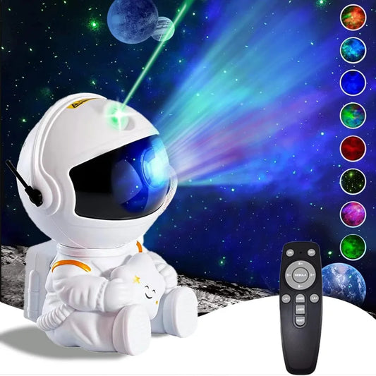 Astronaut Sternenprojektor Galaxie – Nachtlicht mit LED Nebel-Effekt