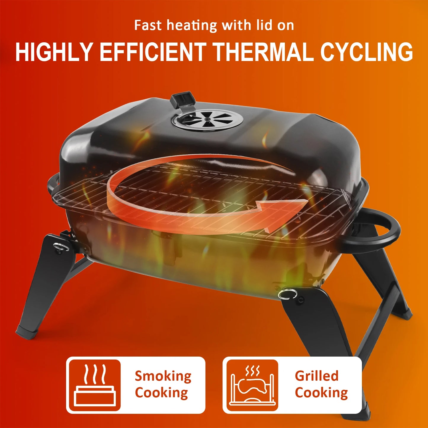Faltbarer Holzkohlegrill mit Deckel – Tragbarer Tischgrill für Camping & Garten