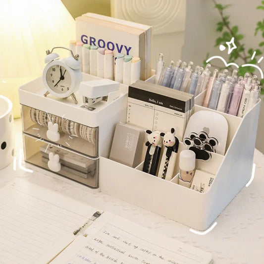Desktop-Organizer mit Schubladen Stifthalter Stationäres Aufbewahrungsregal für Bürotische