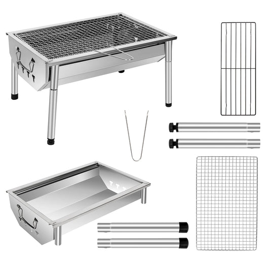Edelstahl Holzkohle-Picknickgrill – Klein, tragbar & abnehmbar