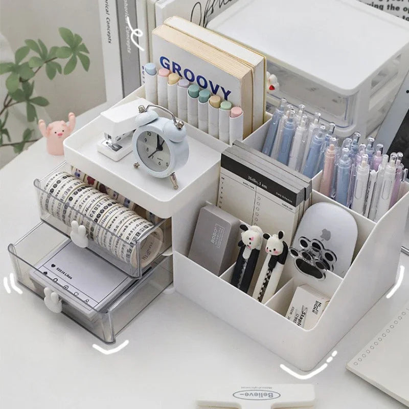 Desktop-Organizer mit Schubladen Stifthalter Stationäres Aufbewahrungsregal für Bürotische