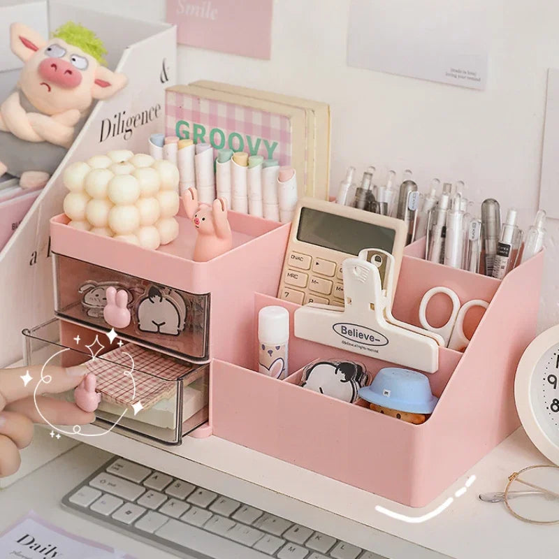Desktop-Organizer mit Schubladen Stifthalter Stationäres Aufbewahrungsregal für Bürotische