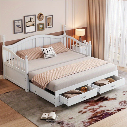 Multifunktionales Kiefernholz Klappbett – Doppelbett/Schlafsofa (90/180x190 cm)