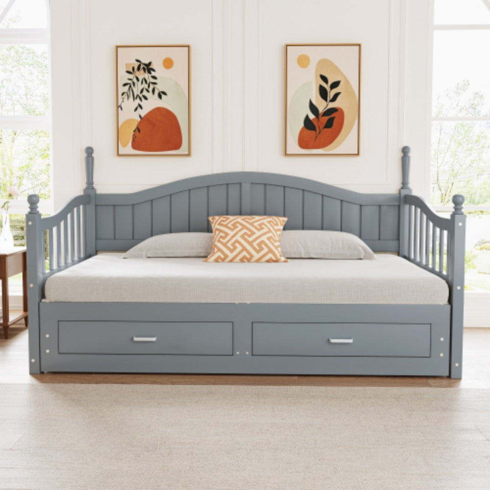 Multifunktionales Kiefernholz Klappbett – Doppelbett/Schlafsofa (90/180x190 cm)