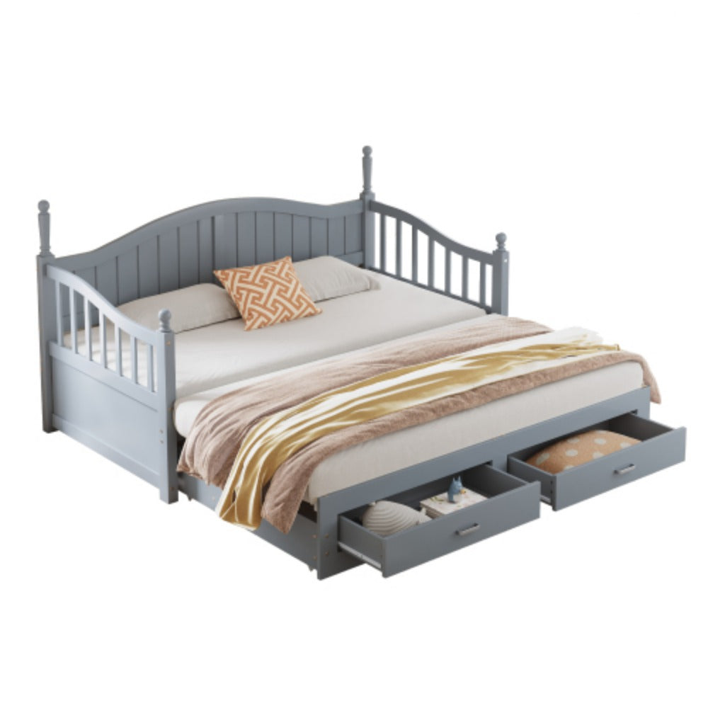 Multifunktionales Kiefernholz Klappbett – Doppelbett/Schlafsofa (90/180x190 cm)