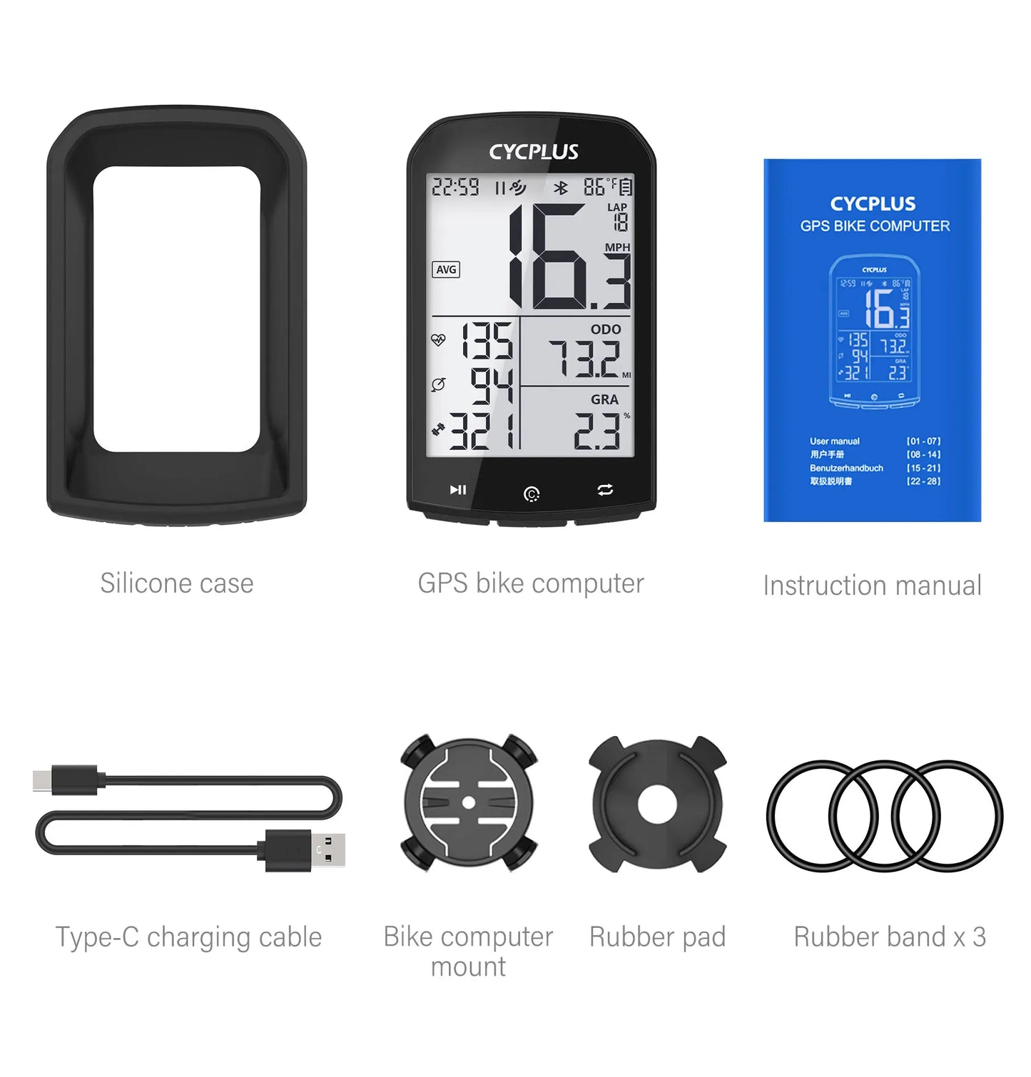 CYCPLUS M1 GPS Fahrradcomputer – Bluetooth 5.0 & ANT+ Geschwindigkeitsmesser für Garmin & Zwift